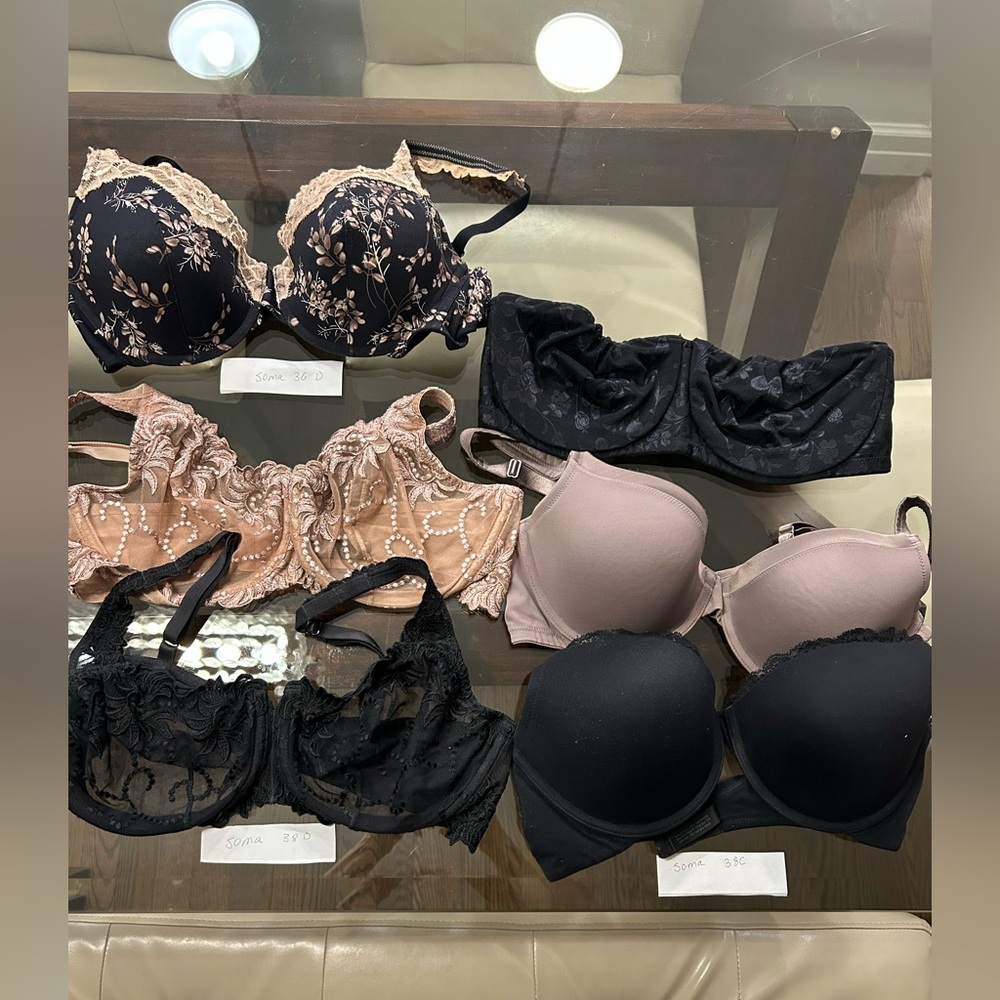Soma Bras Assorted. Perfect Condition.36 D, 38D, 38C 6 pieces